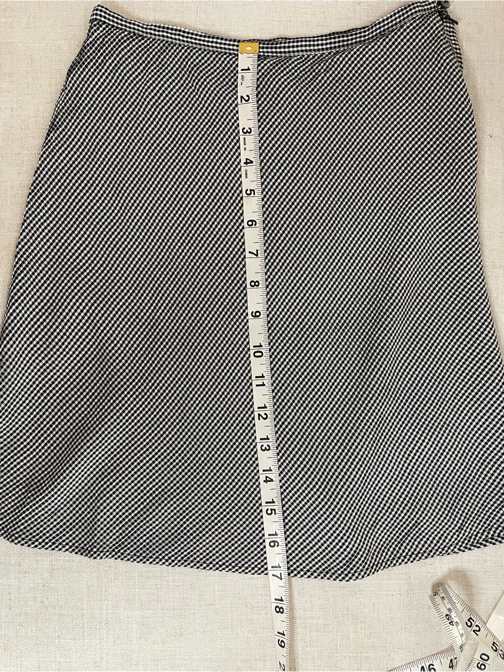 Esprit Vintage Y2K Style Gingham Black and White Checked A-Line Mini Skirt - Picture 7 of 9